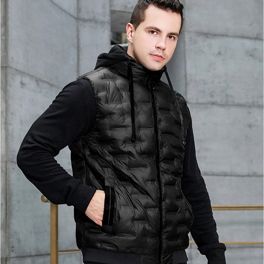 gilet veste manche courte pour homme collection automne Cotton polyester zip